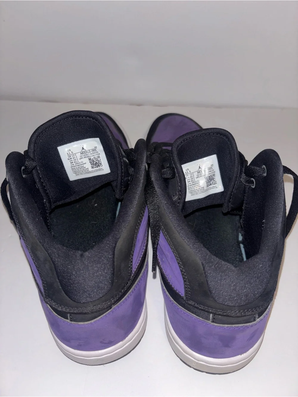 Nike Black and Purple Mid-Top Sneakers
